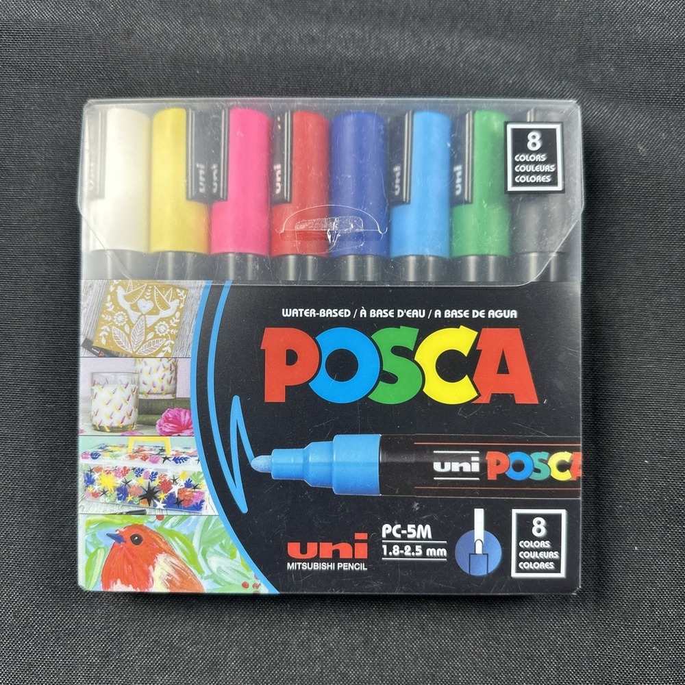 POSCA 8-Color Paint Marker Set, PC-5M Medium